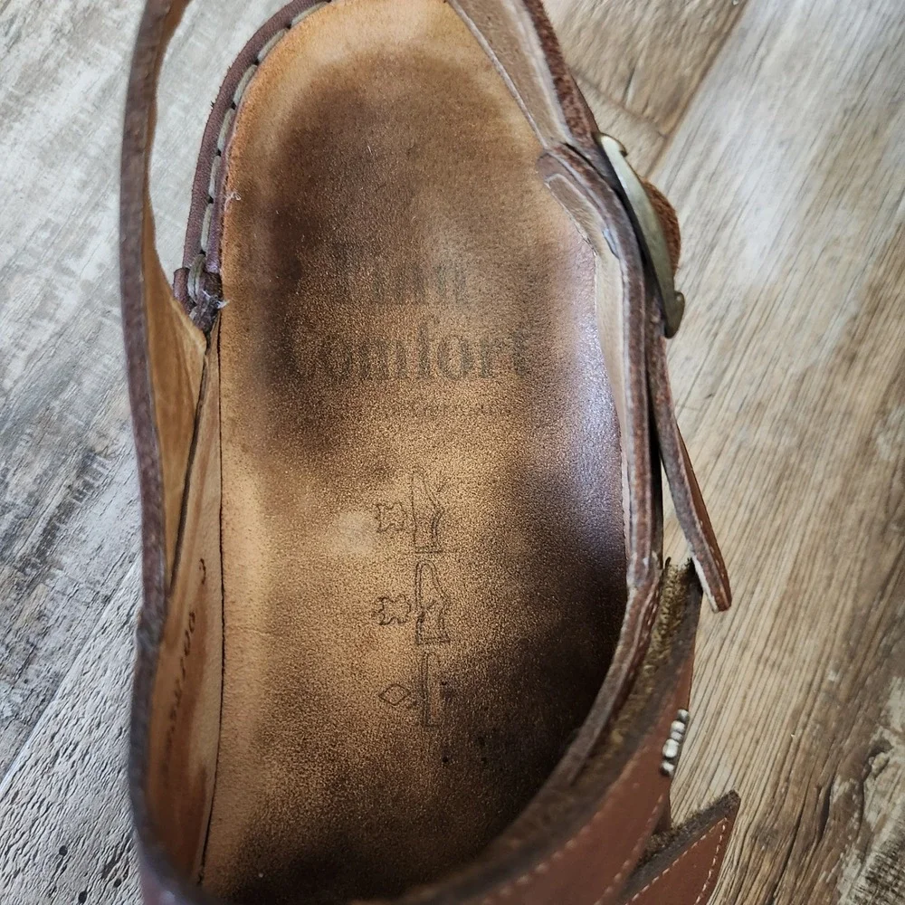 Finn Comfort Germany Brown Leather Slingback Sandals Mens 39/8 Made in Germany